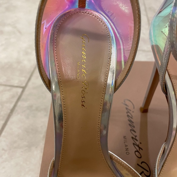 GIANVITO ROSSI Hologram 110mm Leather PVC Size 38 1/2 - Picture 9 of 12